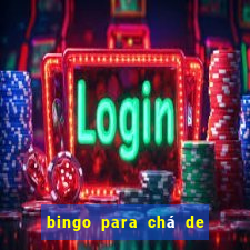 bingo para chá de bebê para imprimir grátis