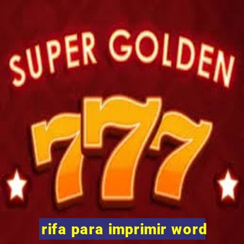 rifa para imprimir word