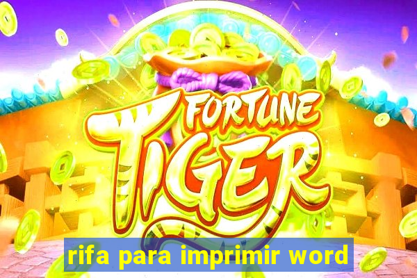 rifa para imprimir word