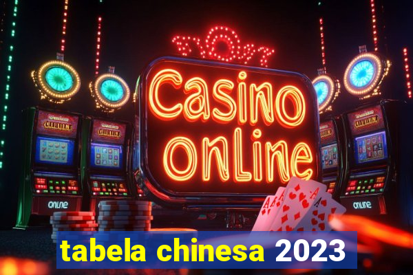 tabela chinesa 2023