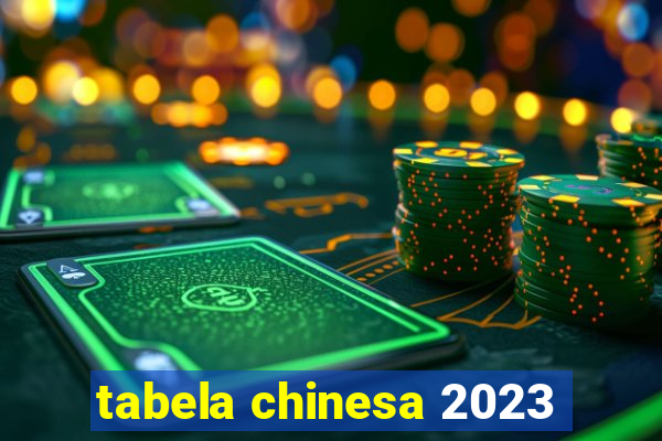 tabela chinesa 2023