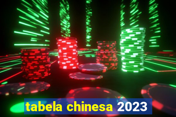 tabela chinesa 2023