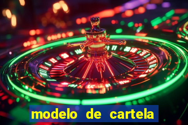 modelo de cartela de bingo em branco